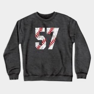 Vintage #57 Baseball Laces Baseball Mom Jersey Love Baseball Crewneck Sweatshirt